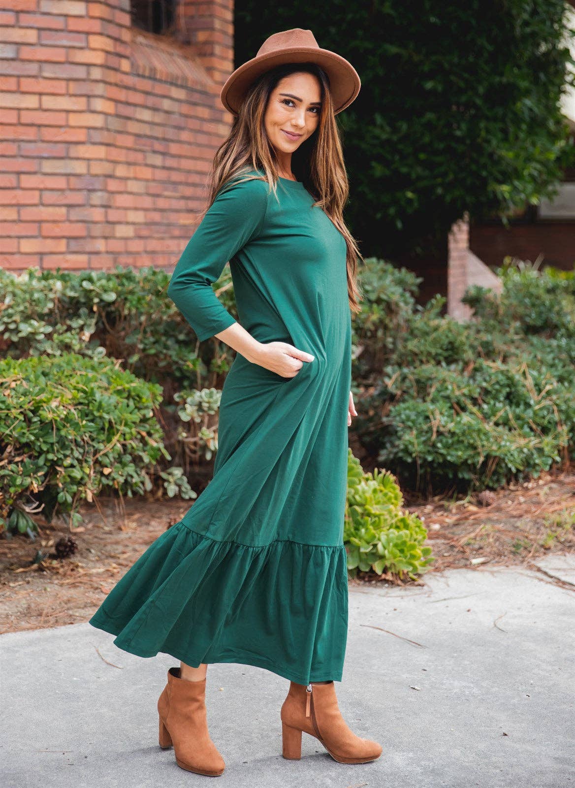 3/4 Sleeve Maxi Sander Dress
