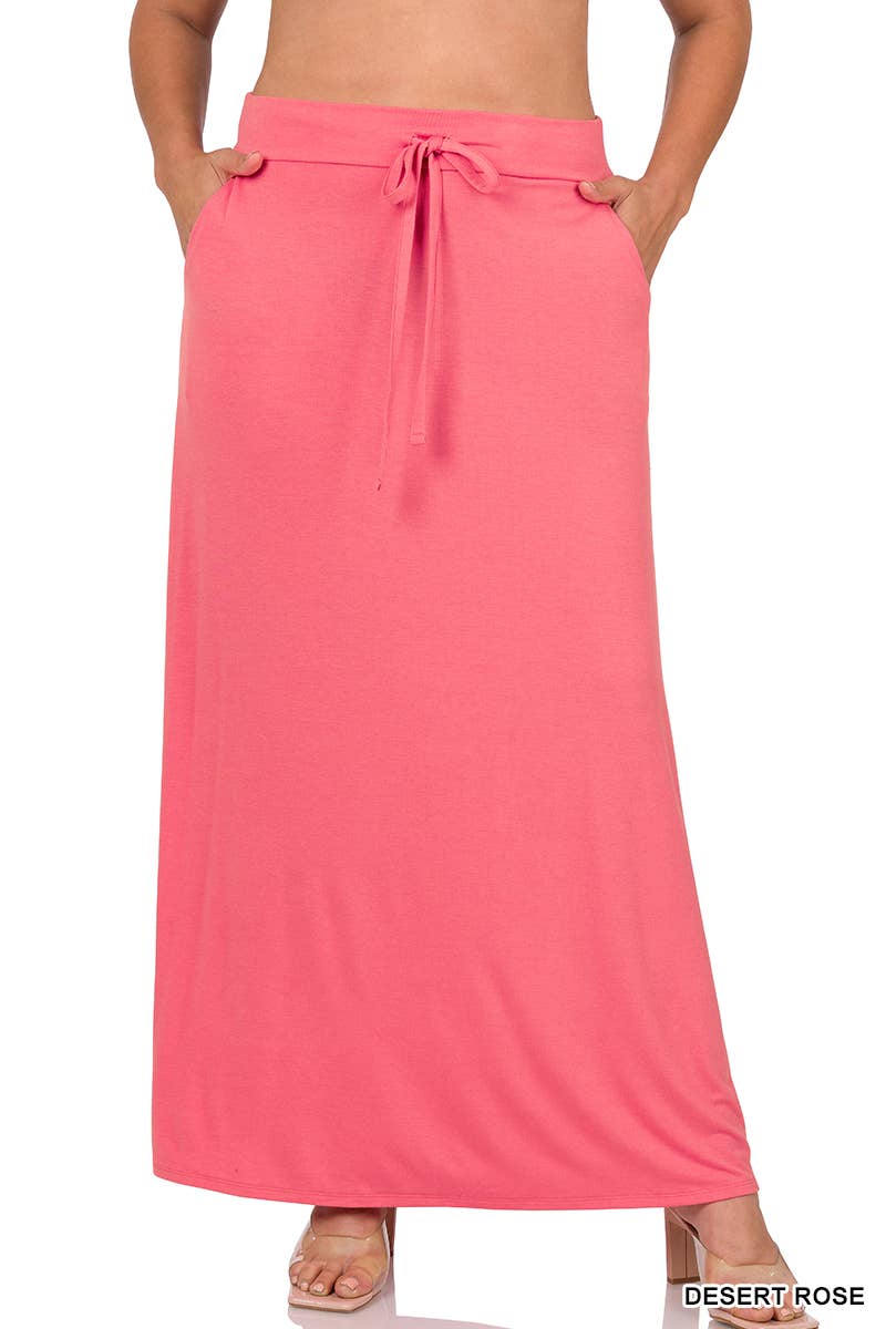 ",....Plus size Maxi Skirt w\ pockets